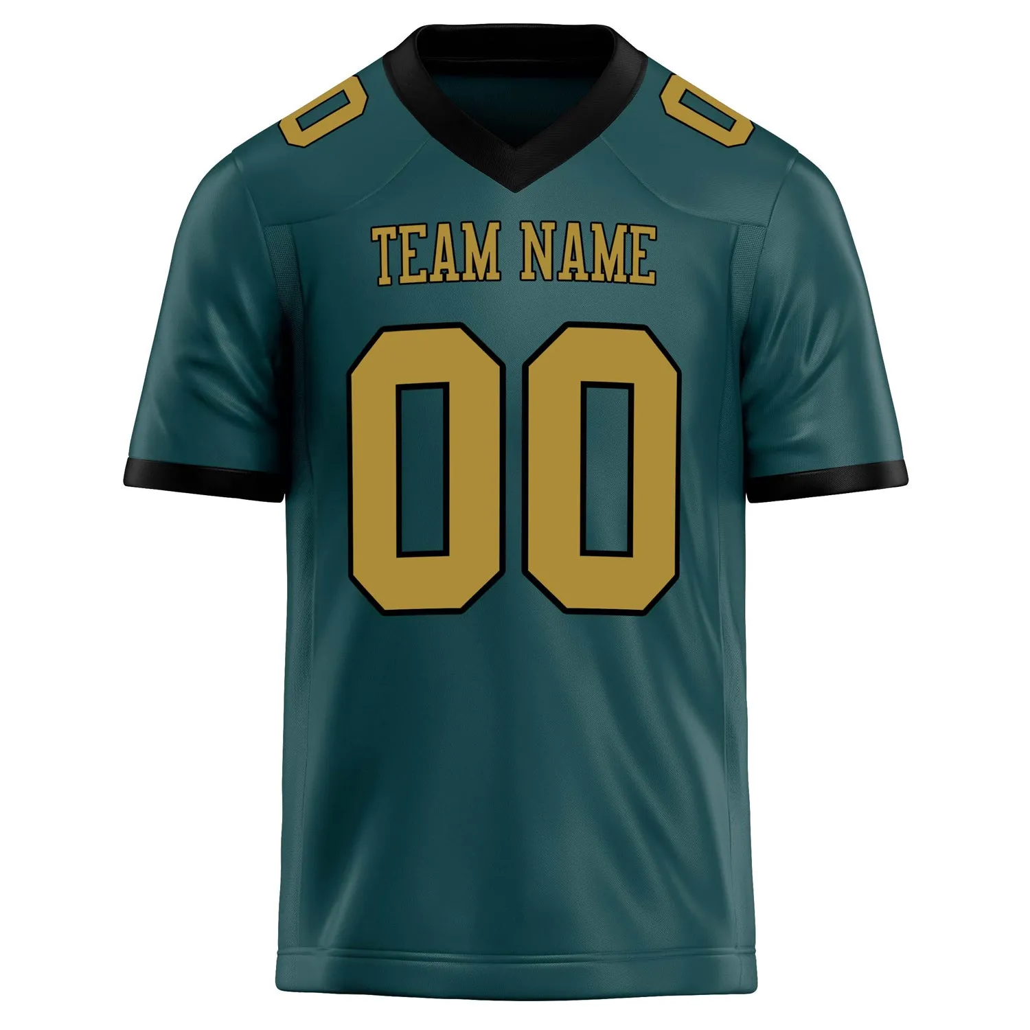 Custom Midnight Green old gold Solid Colour Football Jersey sold by Tailorly product image thumbnail 2
