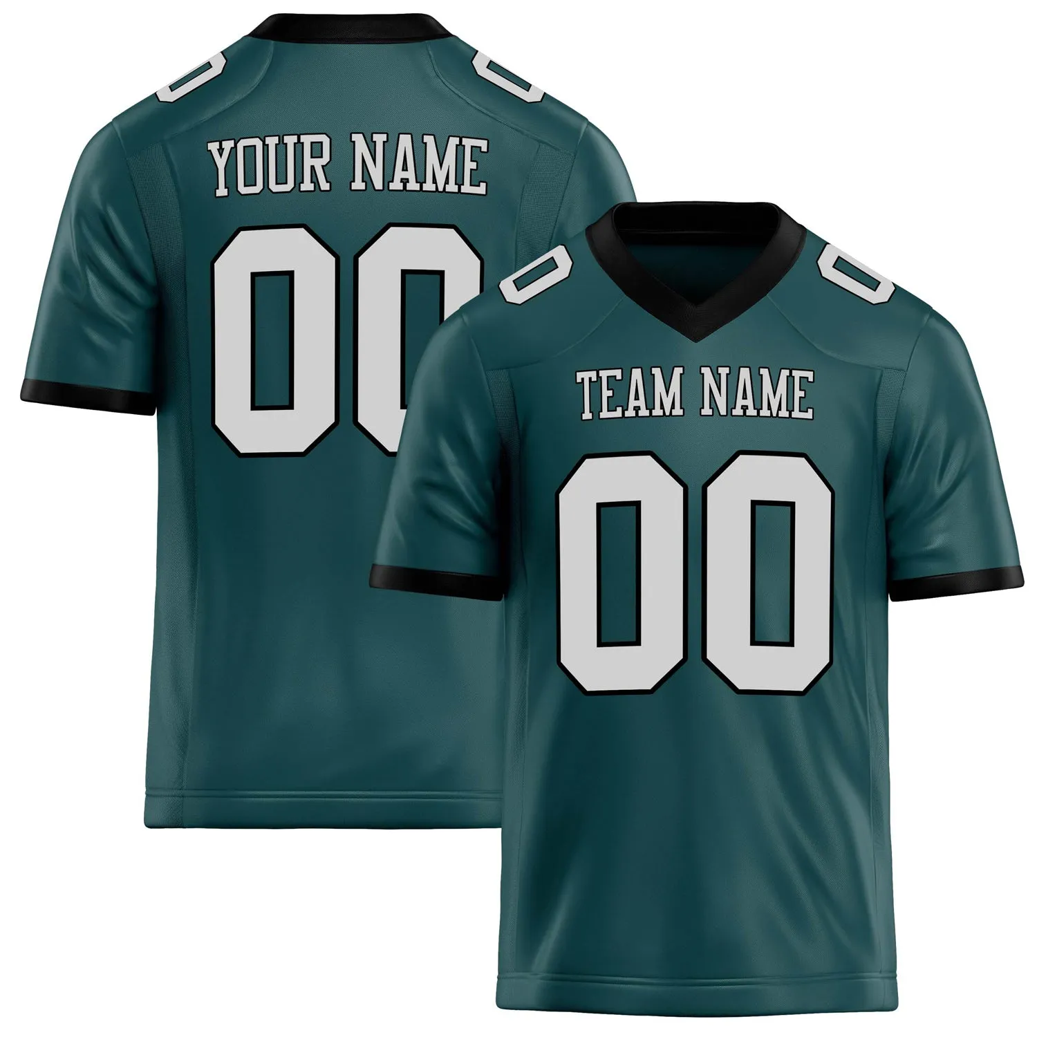 Custom Midnight Green gray Solid Colour Football Jersey sold by Tailorly