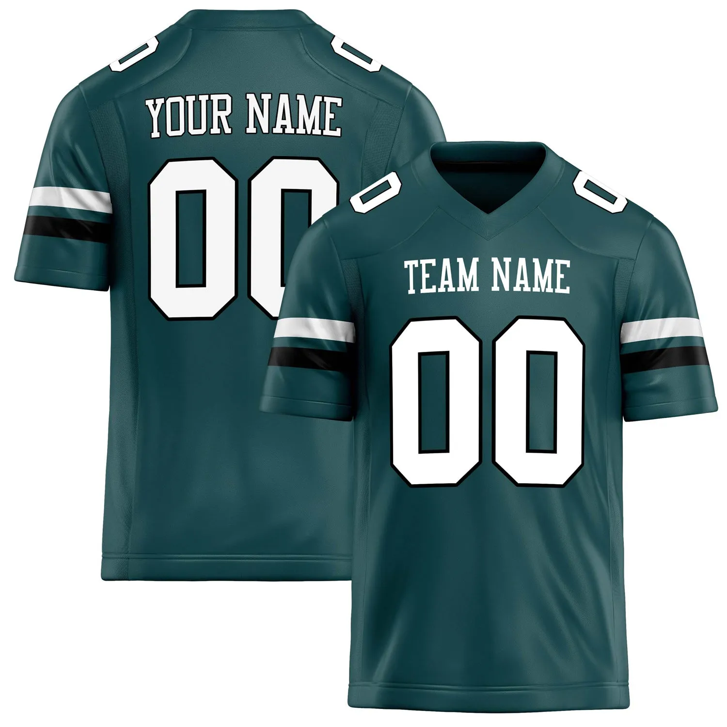 Custom Midnight Green White Solid Colour Football Jersey sold by Tailorly