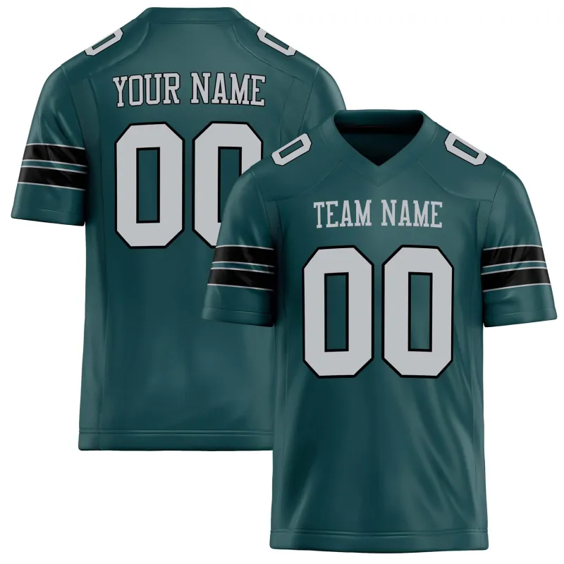 Custom Midnight Green gray Solid Colour Football Jersey sold by Tailorly