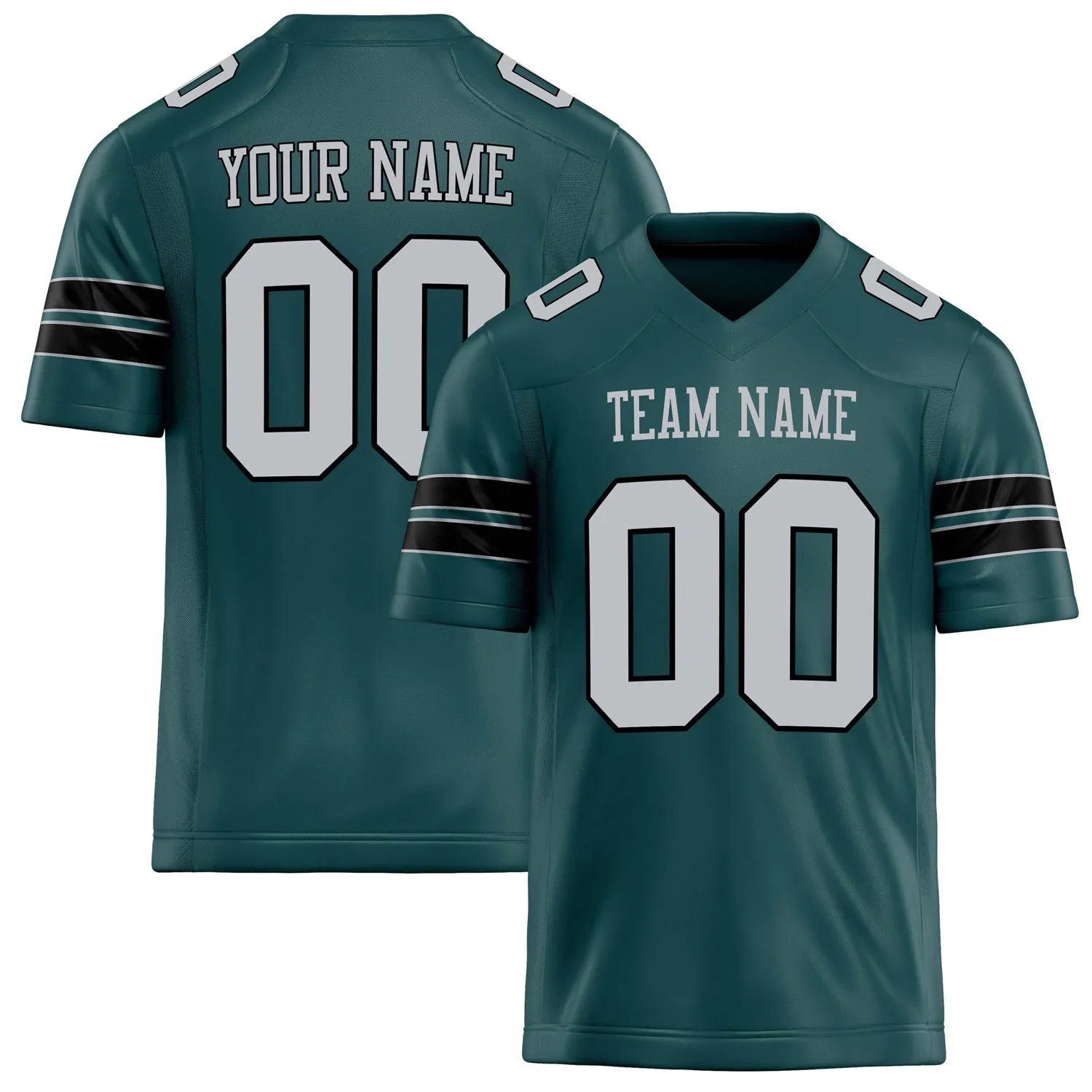 Custom Midnight Green gray Solid Colour Football Jersey sold by Tailorly