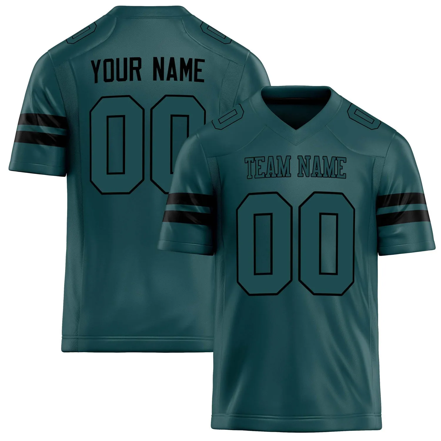Custom Midnight Green Black Solid Colour Football Jersey sold by Tailorly