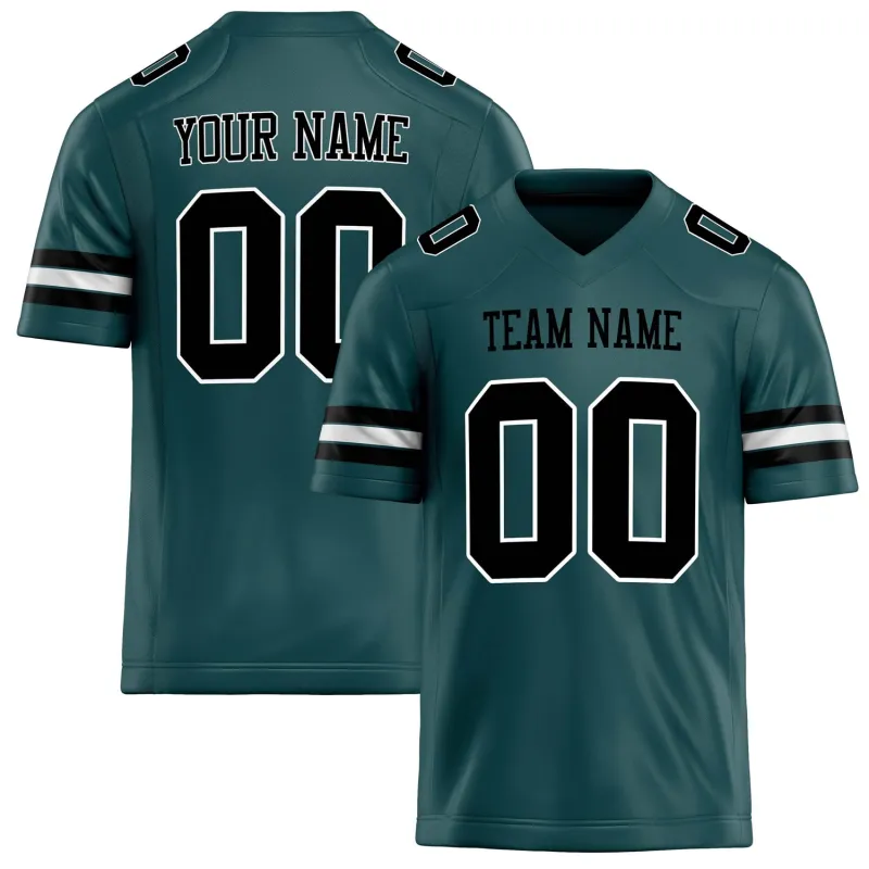Custom Midnight Green Black Solid Colour Football Jersey sold by Tailorly