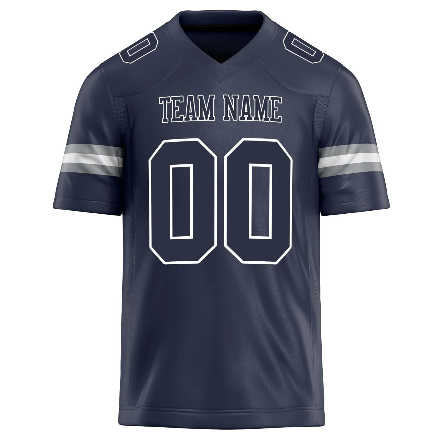 Custom Navy White Solid Colour Football Jersey sold by Tailorly product image thumbnail 2
