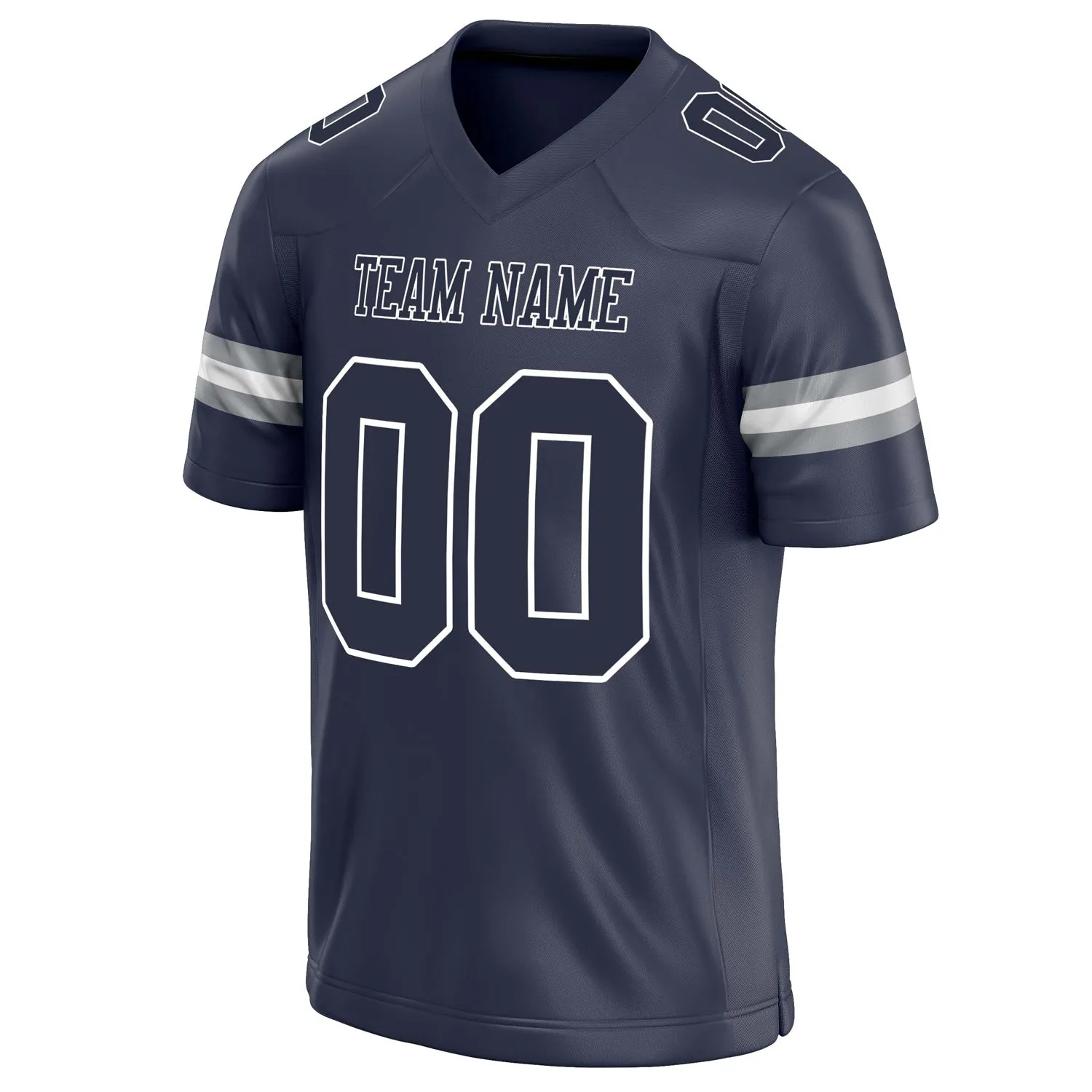Custom Navy White Solid Colour Football Jersey sold by Tailorly product image thumbnail 3