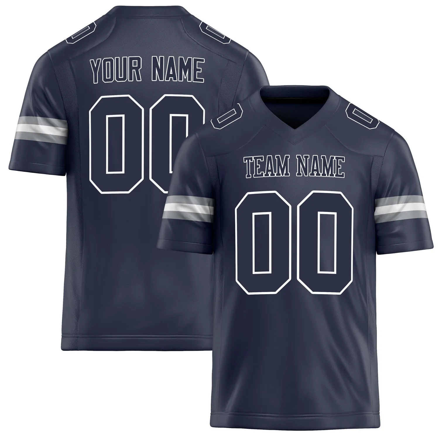 Custom Navy White Solid Colour Football Jersey sold by Tailorly