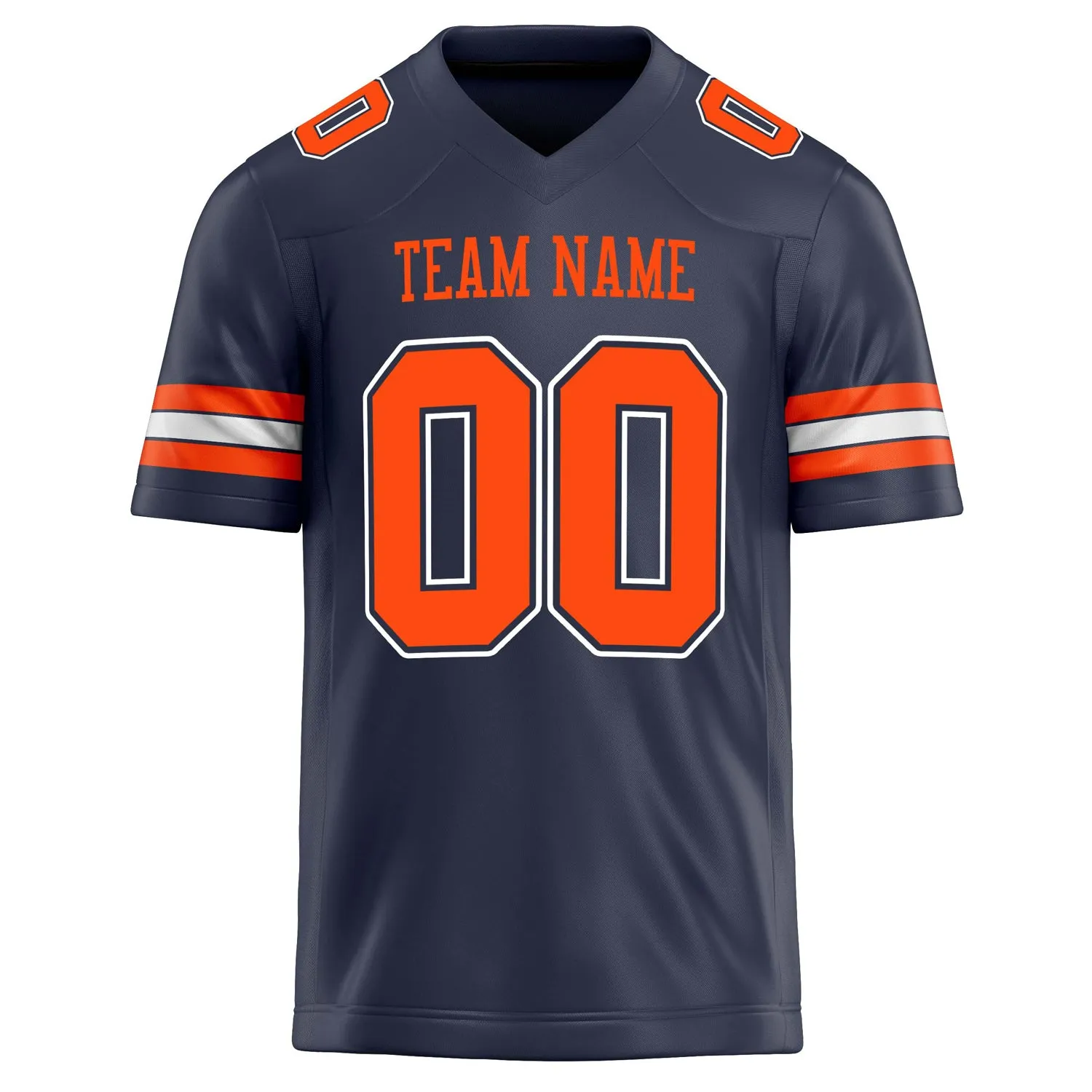 Custom Navy orange Solid Colour Football Jersey sold by Tailorly product image thumbnail 2