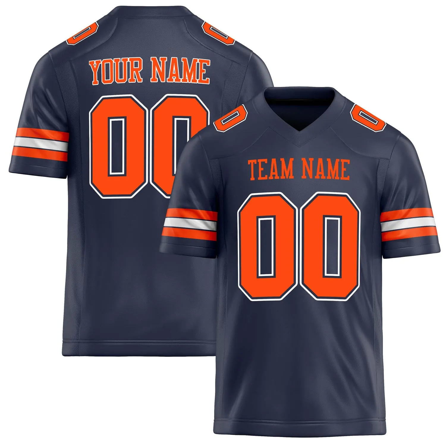 Custom Navy orange Solid Colour Football Jersey sold by Tailorly