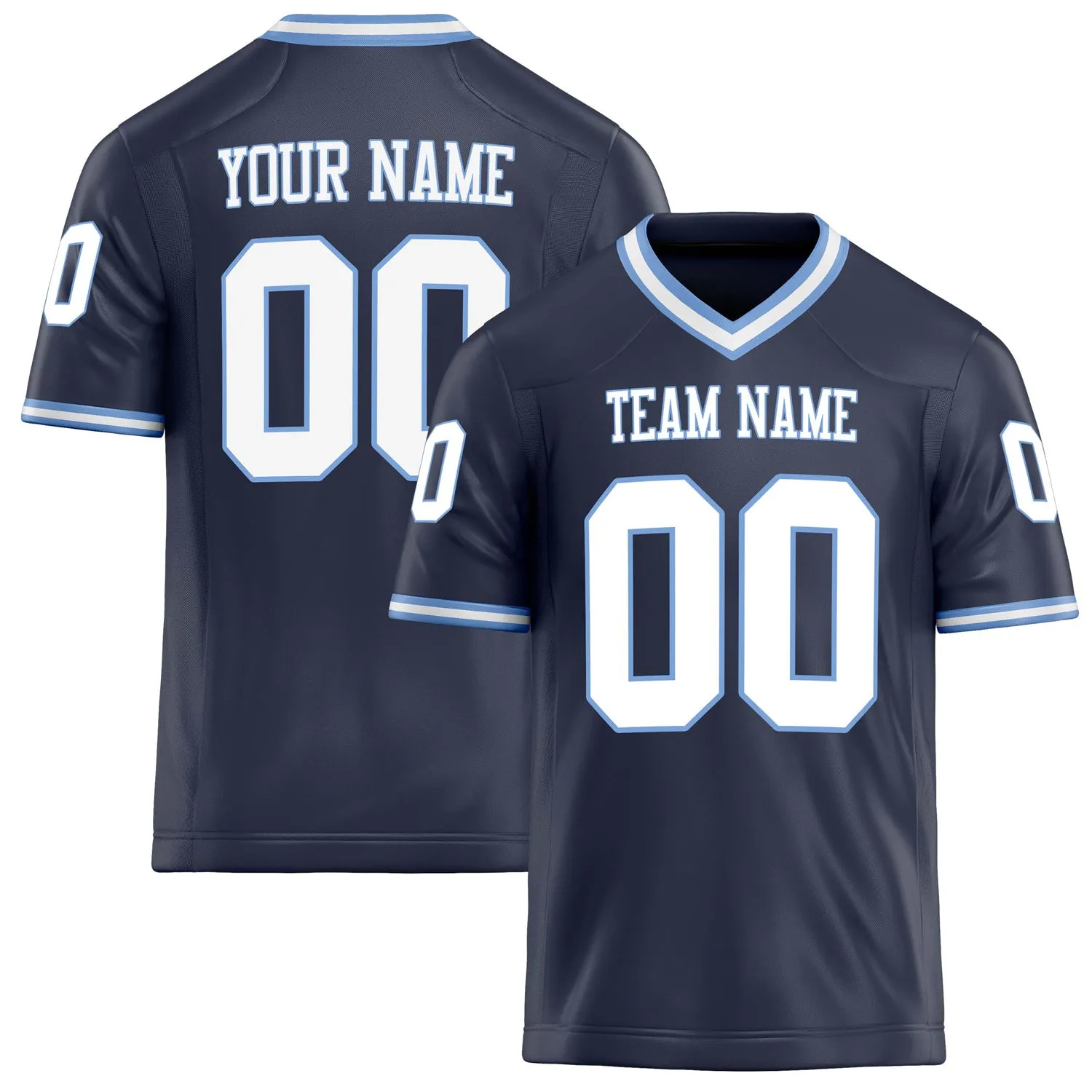 Custom Navy White Solid Colour Football Jersey sold by Tailorly
