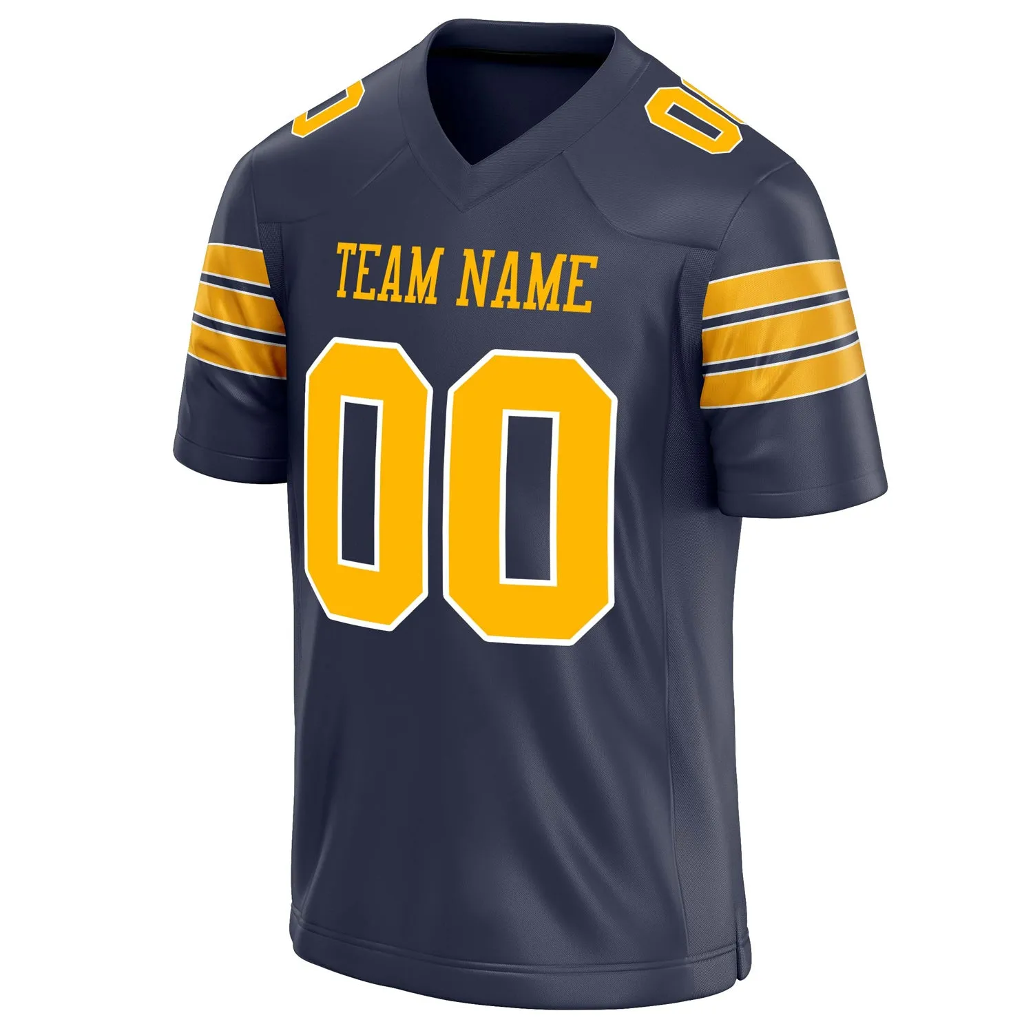 Custom Navy gold Solid Colour Football Jersey sold by Tailorly product image thumbnail 3