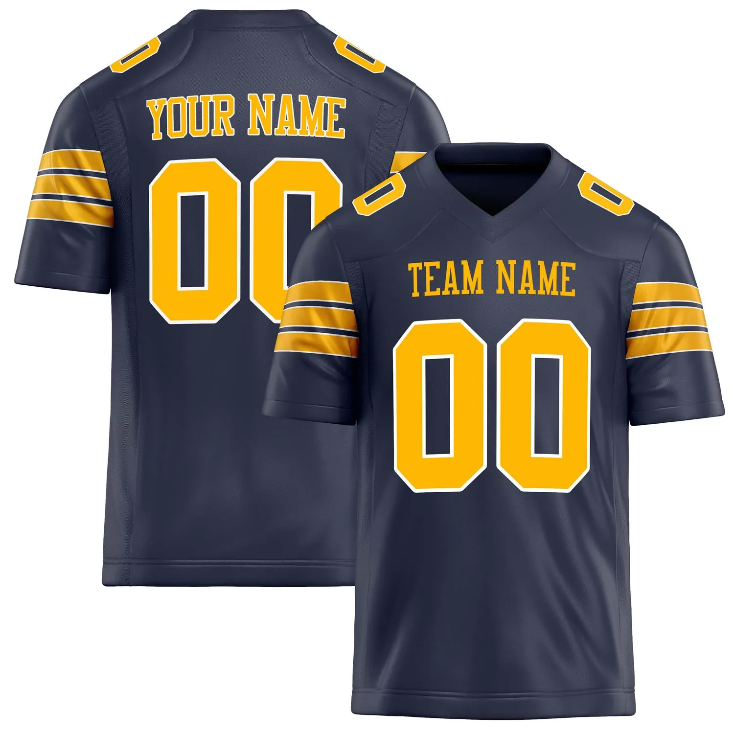 Custom Navy gold Solid Colour Football Jersey sold by Tailorly