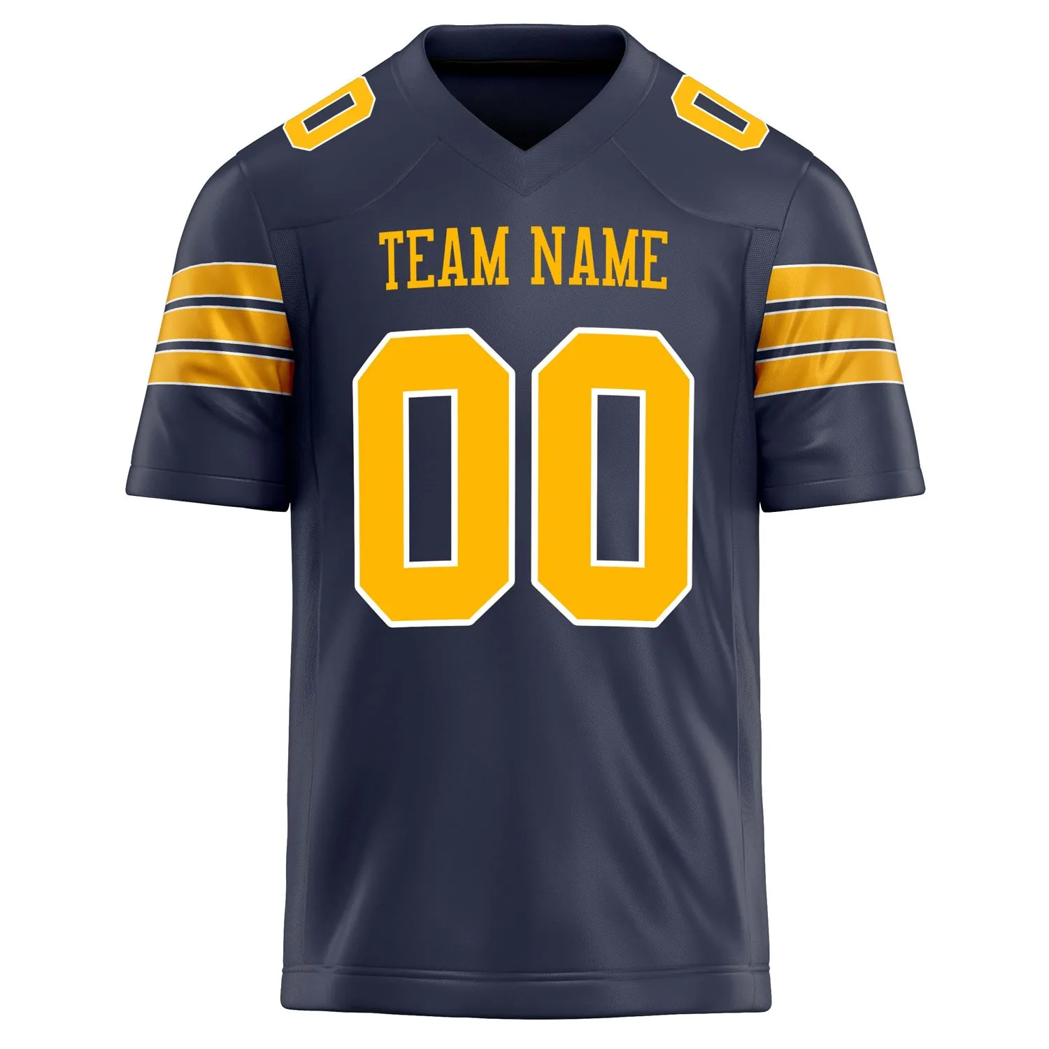 Custom Navy gold Solid Colour Football Jersey sold by Tailorly product image thumbnail 2
