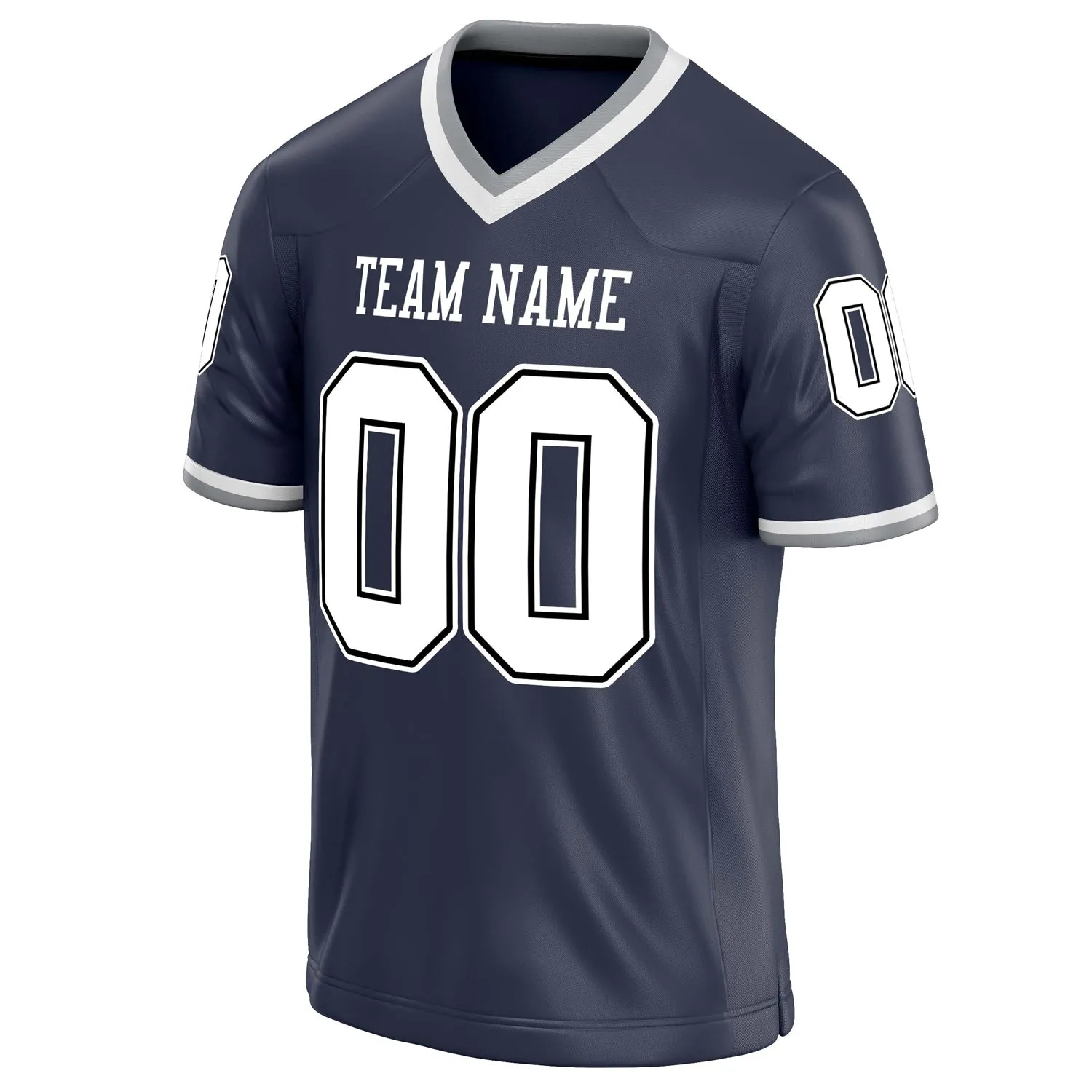 Custom Navy White Solid Colour Football Jersey sold by Tailorly product image thumbnail 3