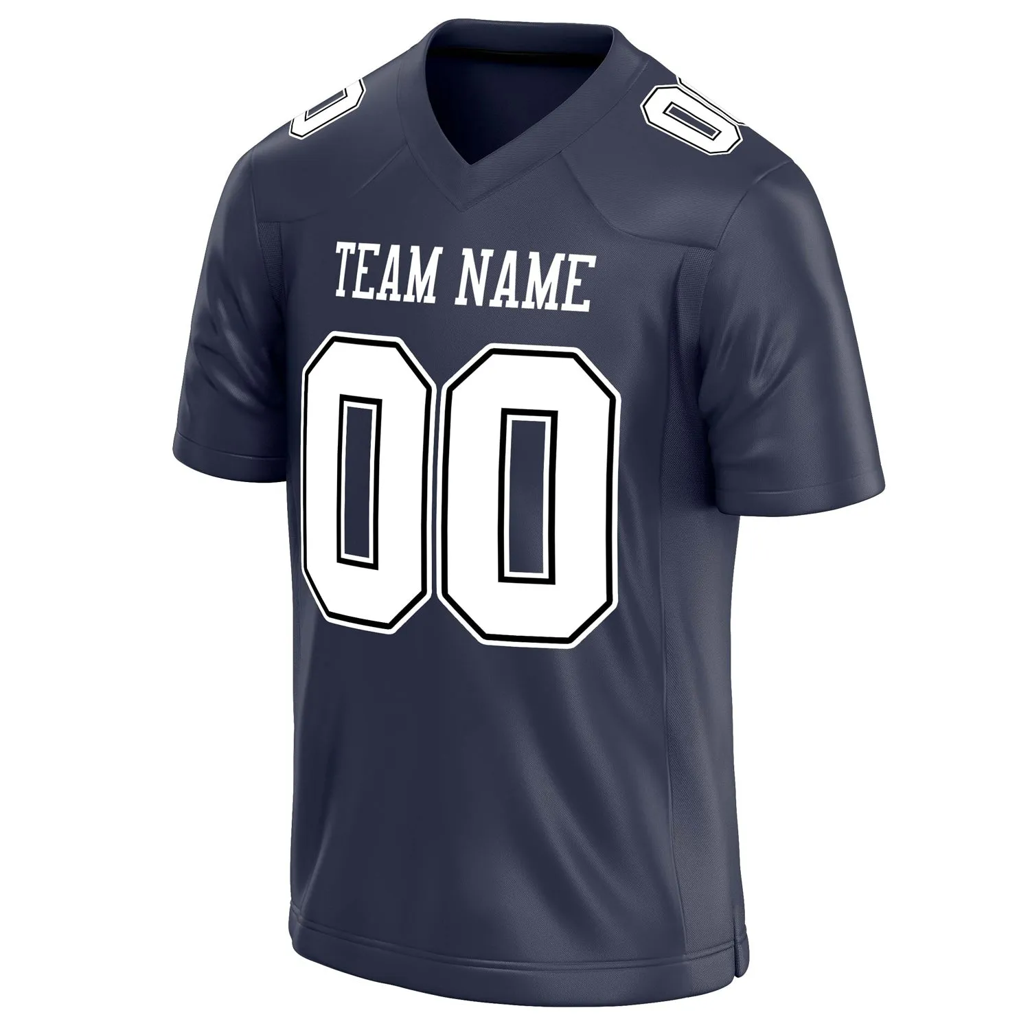 Custom Navy White Solid Colour Football Jersey sold by Tailorly product image thumbnail 3