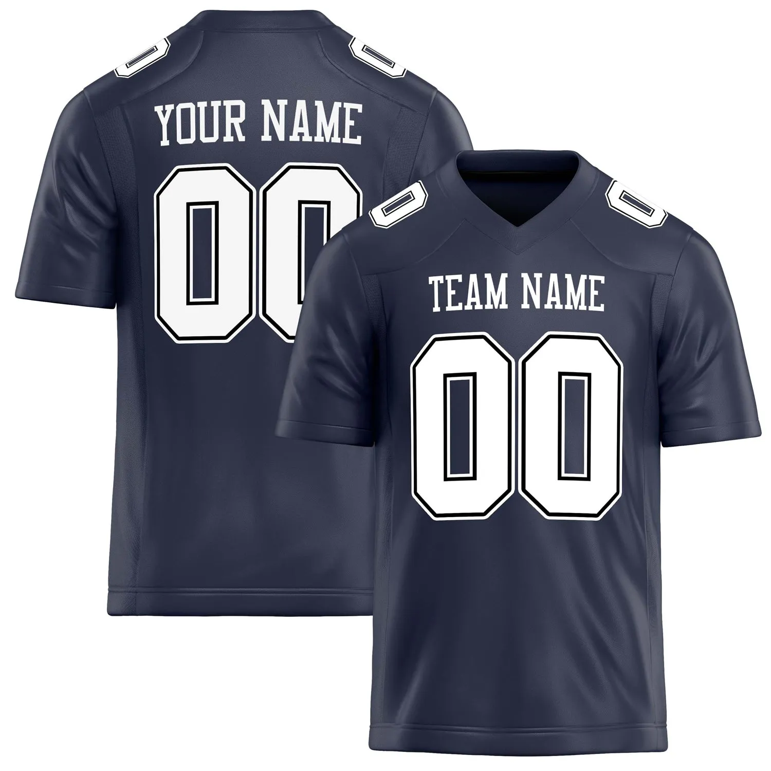 Custom Navy White Solid Colour Football Jersey sold by Tailorly