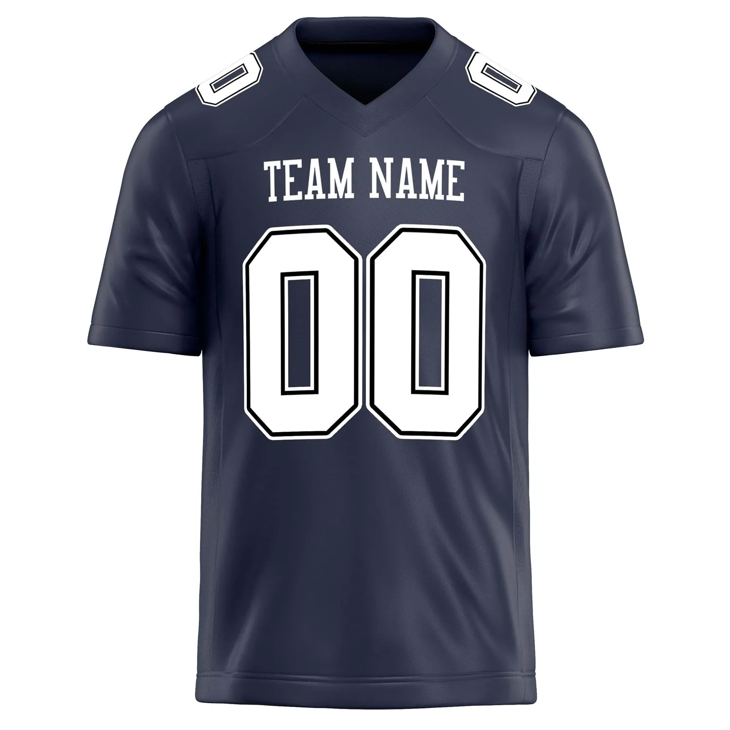 Custom Navy White Solid Colour Football Jersey sold by Tailorly product image thumbnail 2