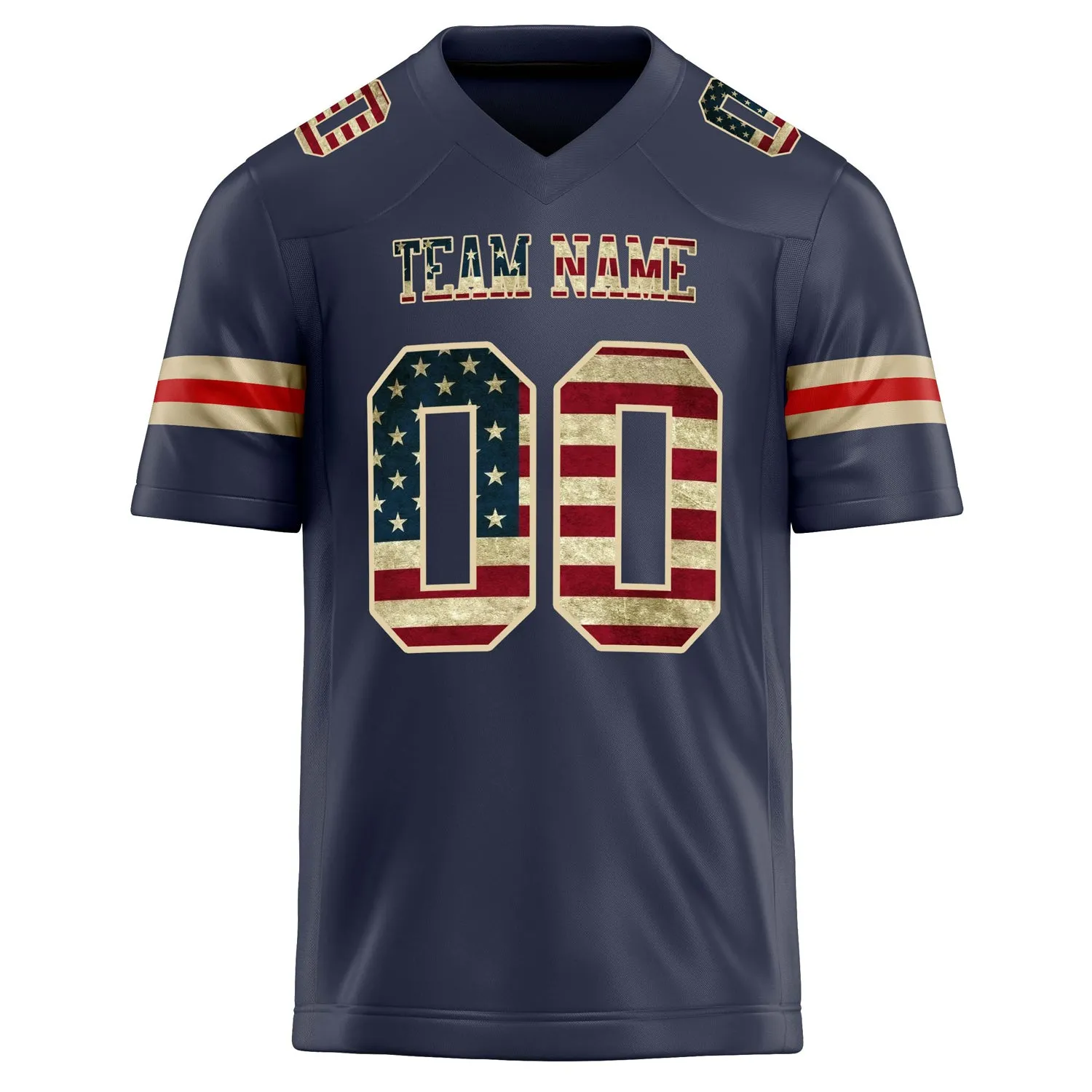 Custom Navy cream Solid Colour Football Jersey sold by Tailorly product image thumbnail 2