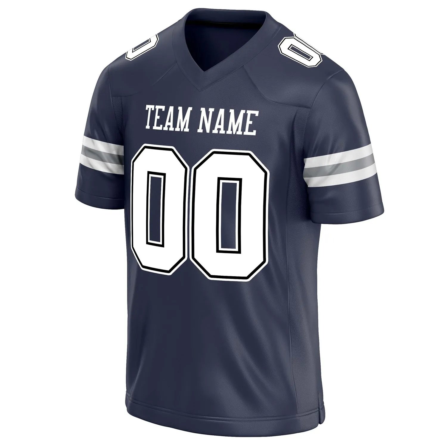 Custom Navy White Solid Colour Football Jersey sold by Tailorly product image thumbnail 3