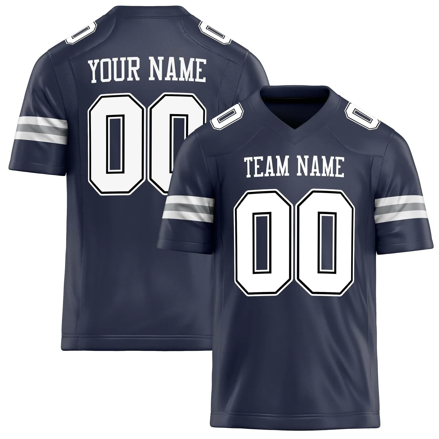 Custom Navy White Solid Colour Football Jersey sold by Tailorly