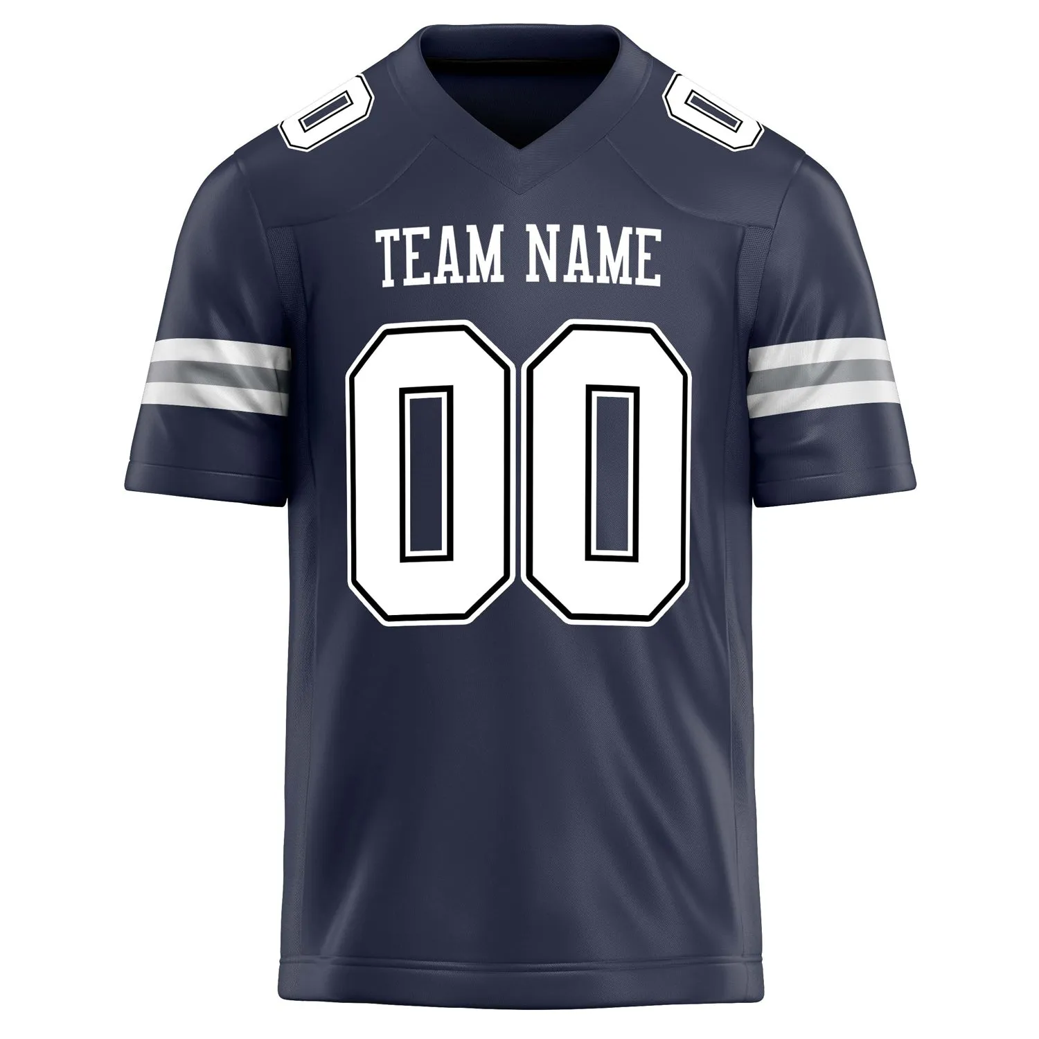Custom Navy White Solid Colour Football Jersey sold by Tailorly product image thumbnail 2