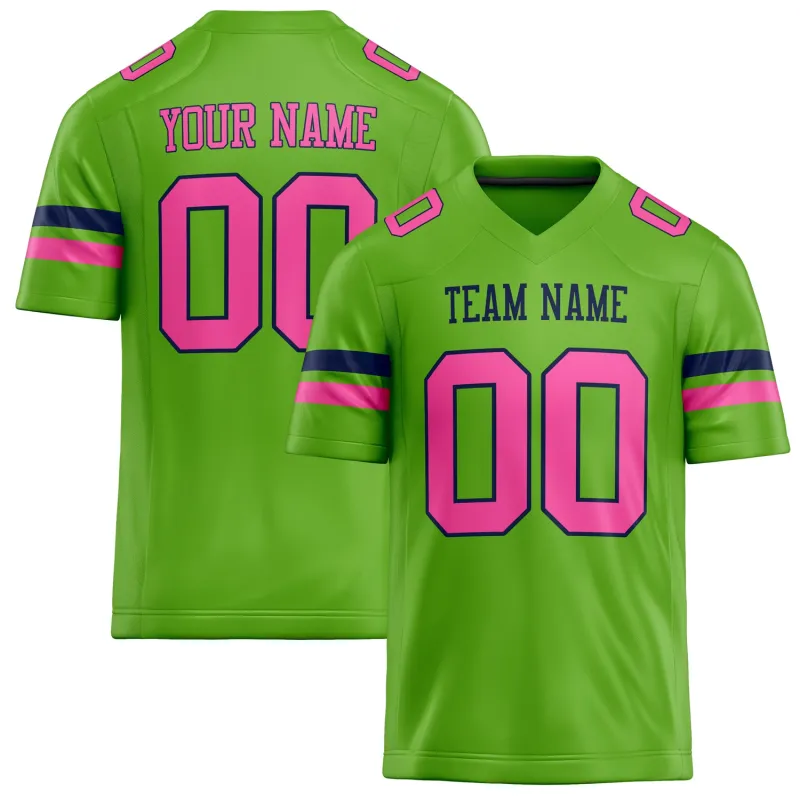 Custom Neon Green pink Solid Colour Football Jersey sold by Tailorly