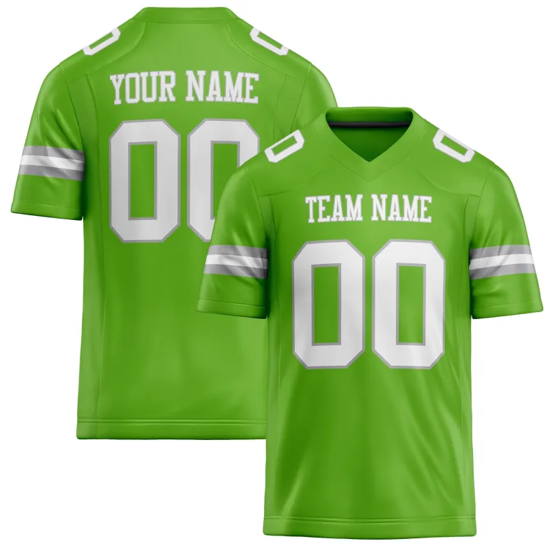 Custom Neon Green White Solid Colour Football Jersey sold by Tailorly