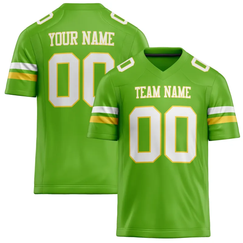 Custom Neon Green White Solid Colour Football Jersey sold by Tailorly