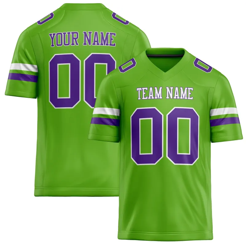 Custom Neon Green Purple Solid Colour Football Jersey sold by Tailorly