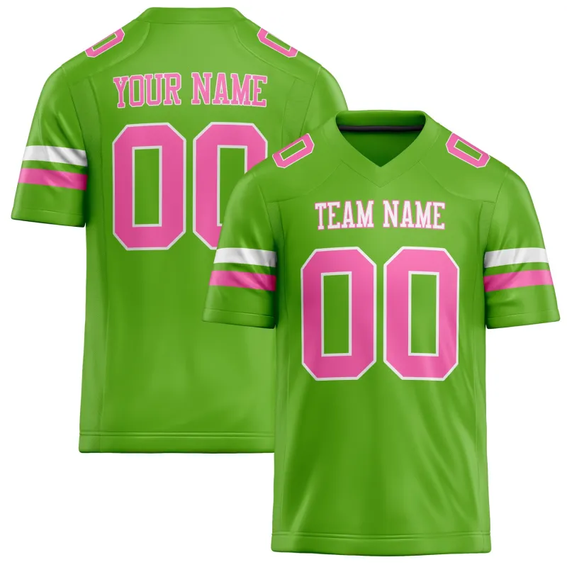 Custom Neon Green pink Solid Colour Football Jersey sold by Tailorly