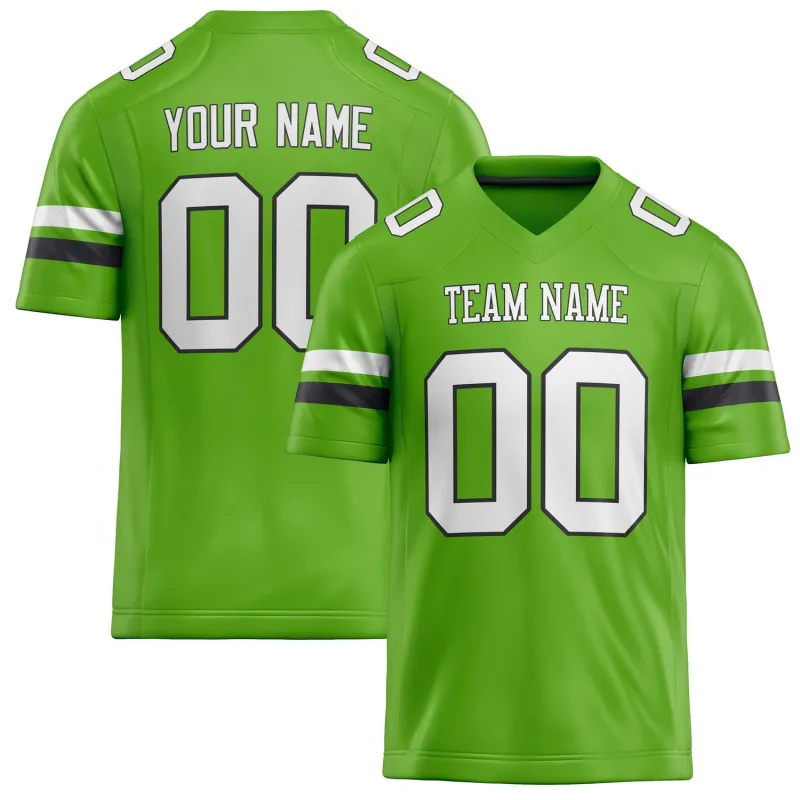 Custom Neon Green White Solid Colour Football Jersey sold by Tailorly