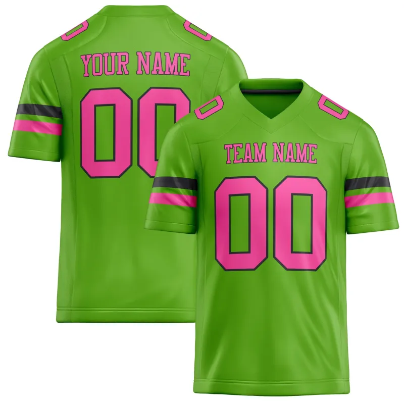 Custom Neon Green pink Solid Colour Football Jersey sold by Tailorly