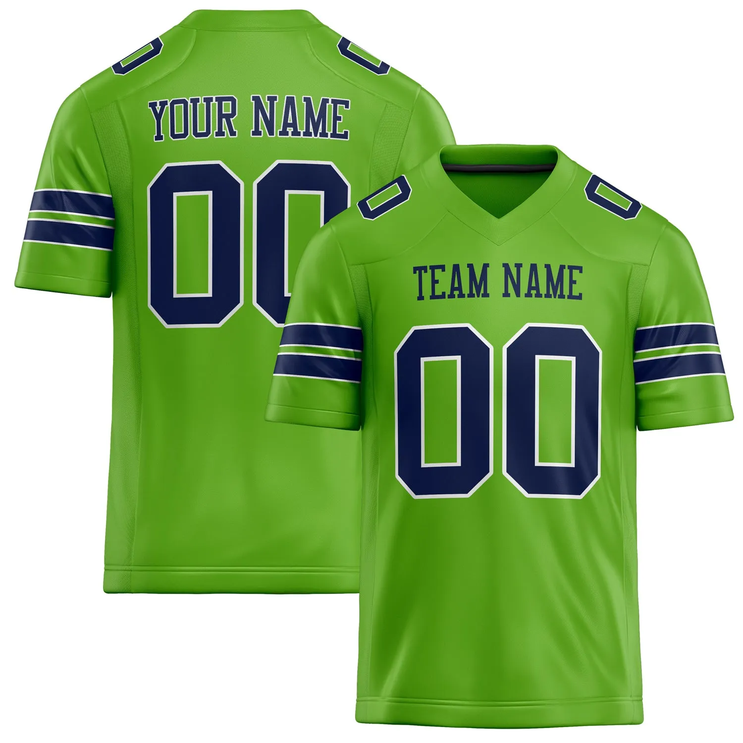 Custom Neon Green navy Solid Colour Football Jersey sold by Tailorly