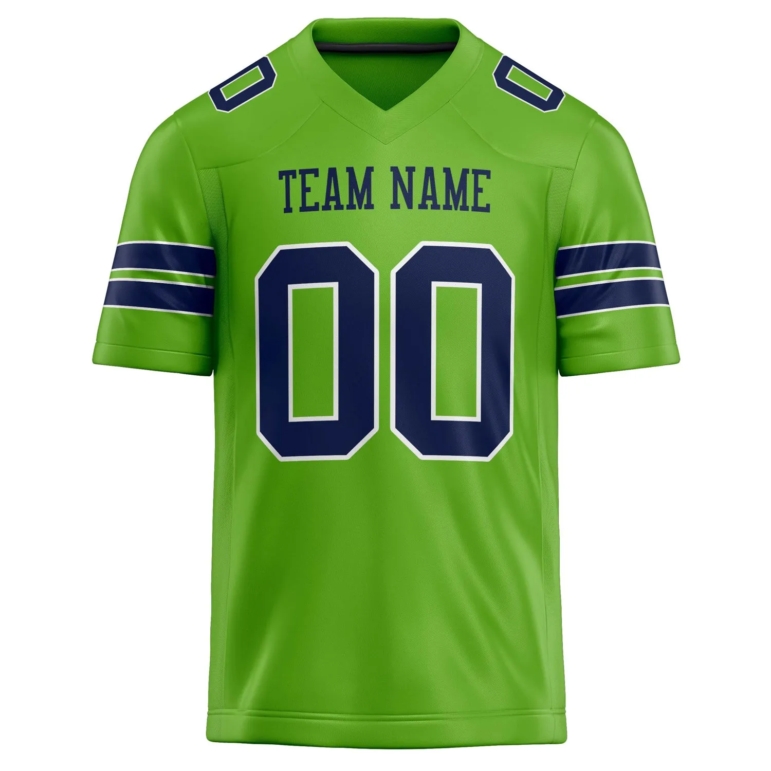 Custom Neon Green navy Solid Colour Football Jersey sold by Tailorly product image thumbnail 2
