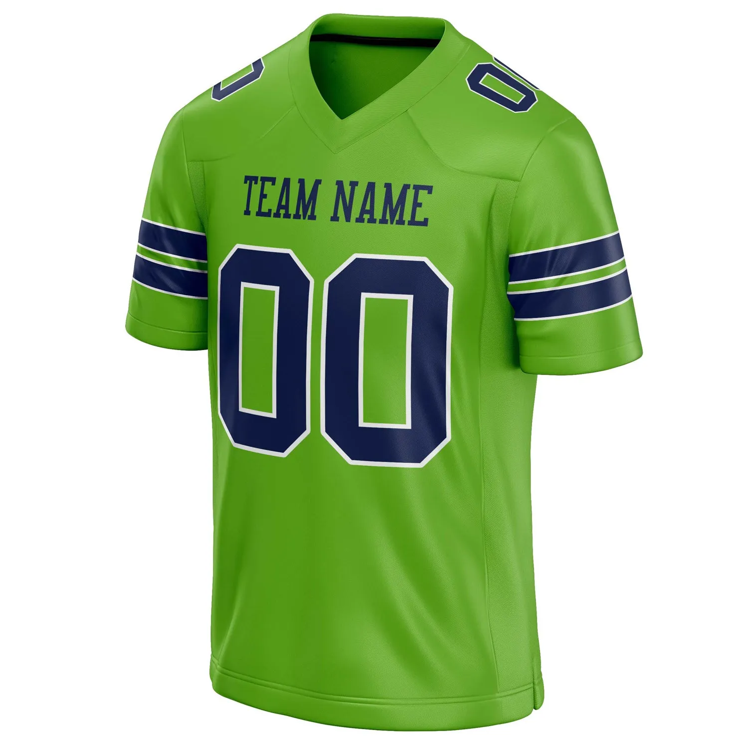 Custom Neon Green navy Solid Colour Football Jersey sold by Tailorly product image thumbnail 3