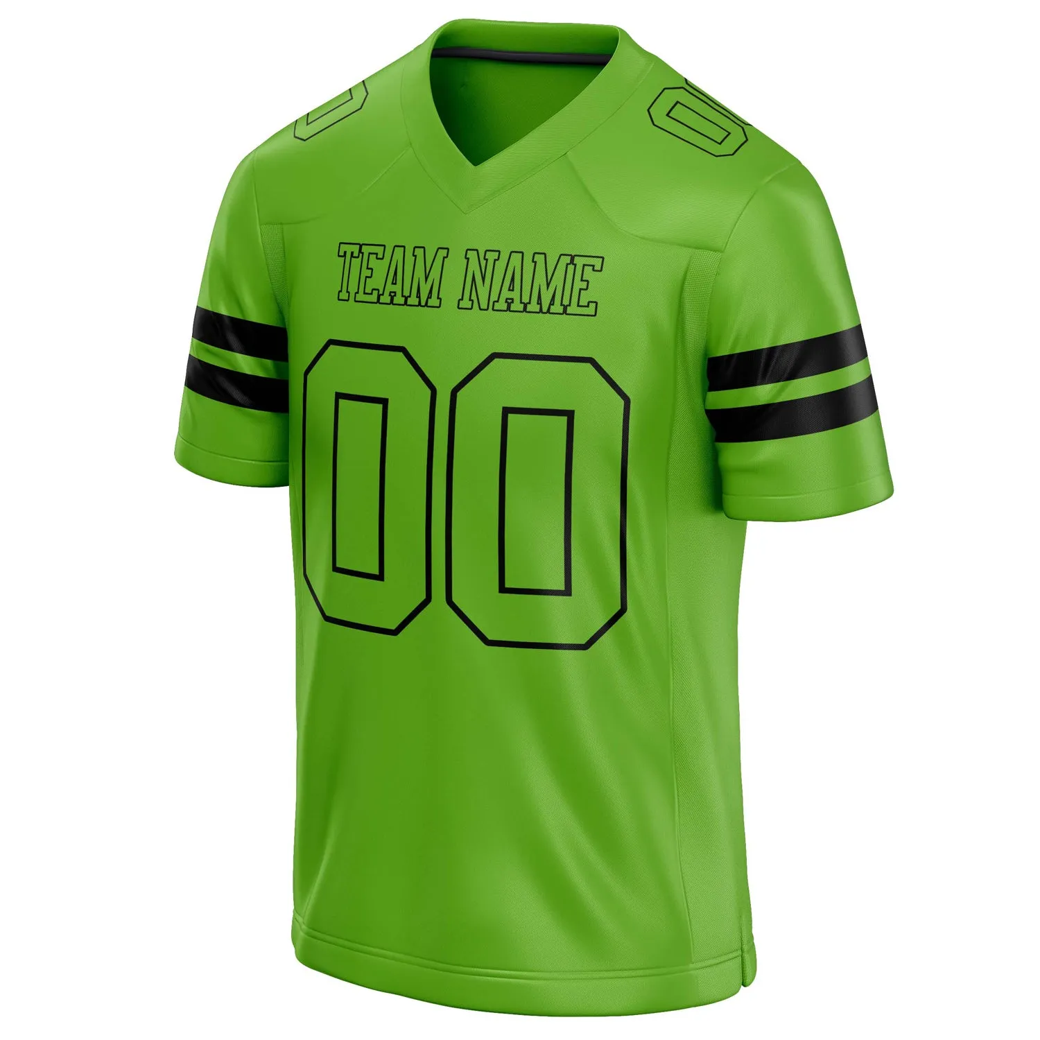 Custom Neon Green Black Solid Colour Football Jersey sold by Tailorly product image thumbnail 3