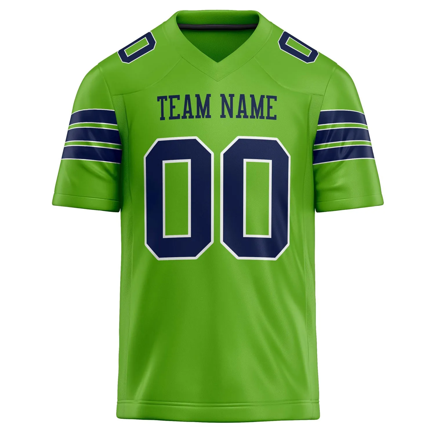 Custom Neon Green navy Solid Colour Football Jersey sold by Tailorly product image thumbnail 2