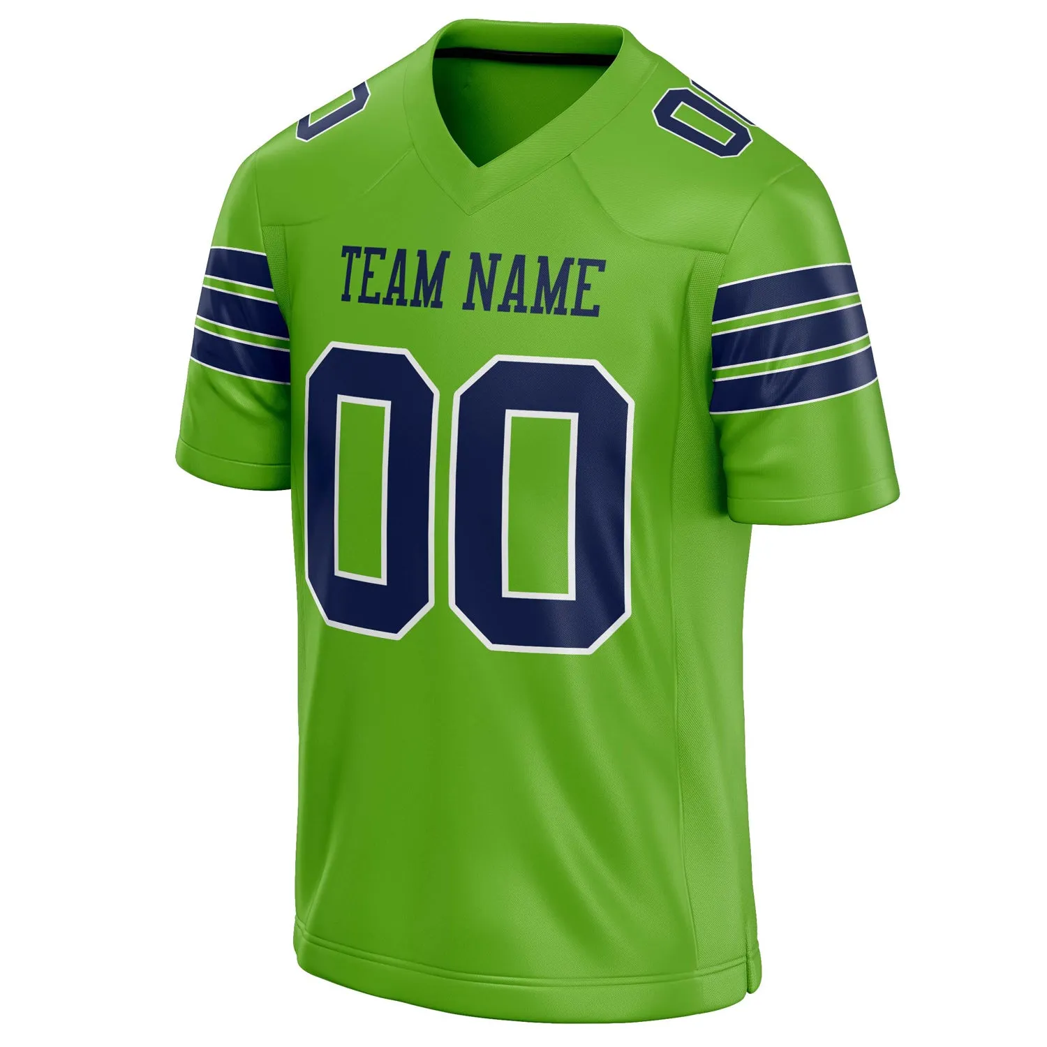 Custom Neon Green navy Solid Colour Football Jersey sold by Tailorly product image thumbnail 3