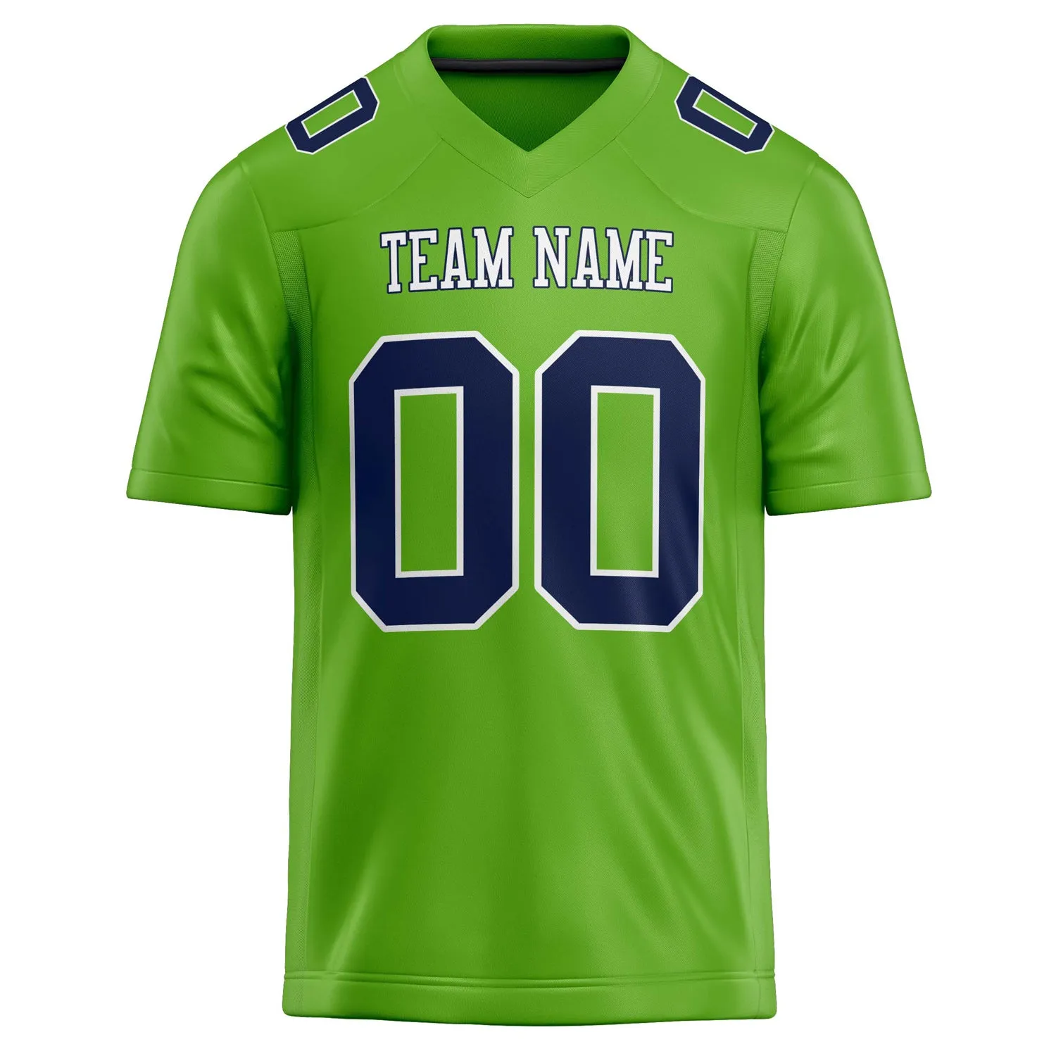 Custom Neon Green navy Solid Colour Football Jersey sold by Tailorly product image thumbnail 2