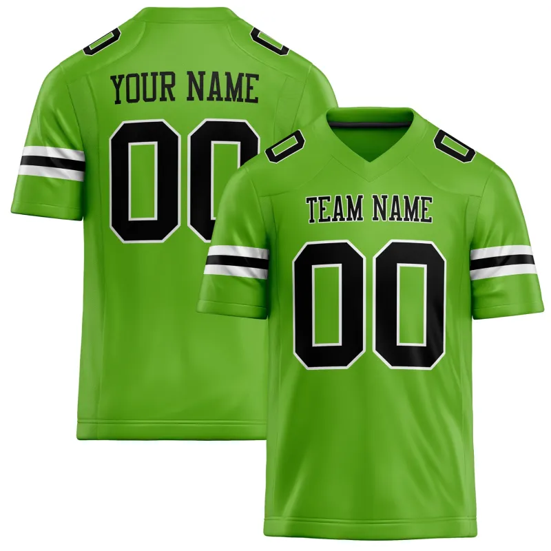 Custom Neon Green Black Solid Colour Football Jersey sold by Tailorly