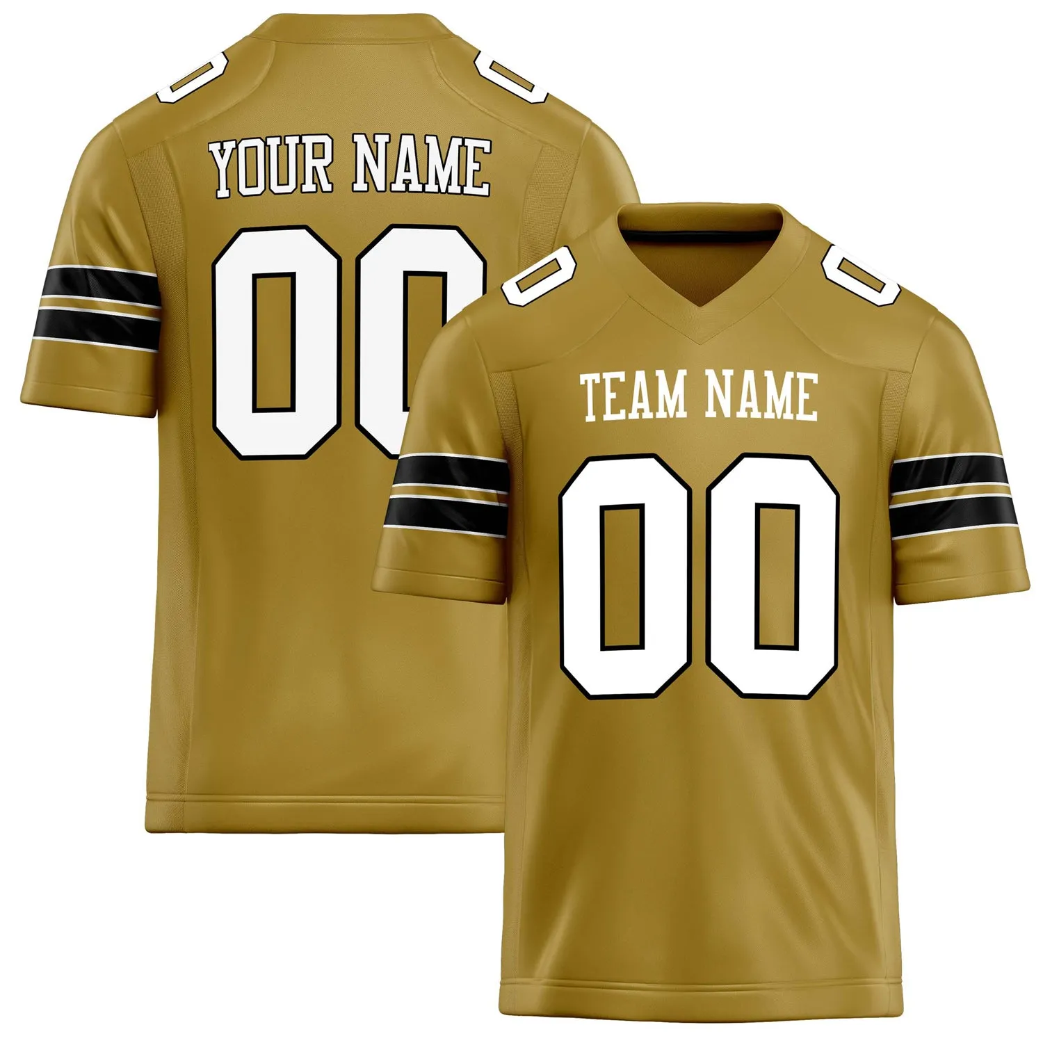 Custom Old Gold White Solid Colour Football Jersey sold by Tailorly