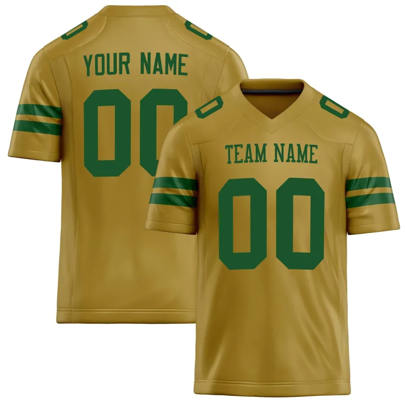 Custom Old Gold kelly green Solid Colour Football Jersey sold by Tailorly