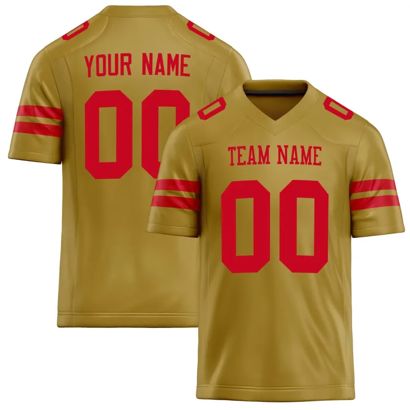 Custom Old Gold red Solid Colour Football Jersey made by Tailorly