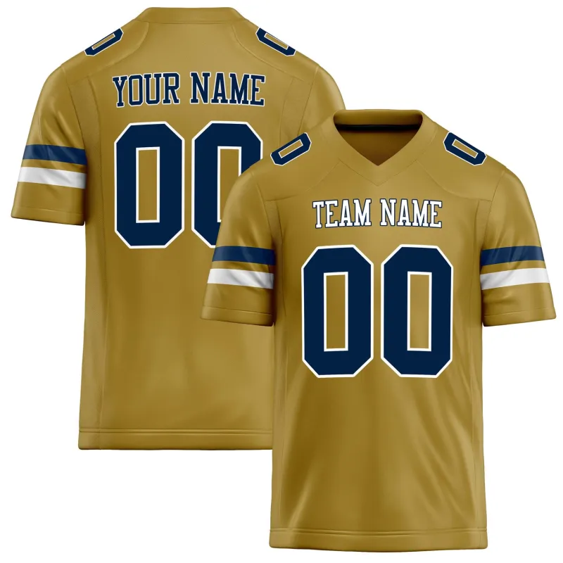Custom Old Gold navy Solid Colour Football Jersey sold by Tailorly