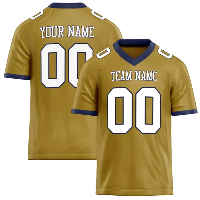 Custom Old Gold White Solid Colour Football Jersey sold by Tailorly