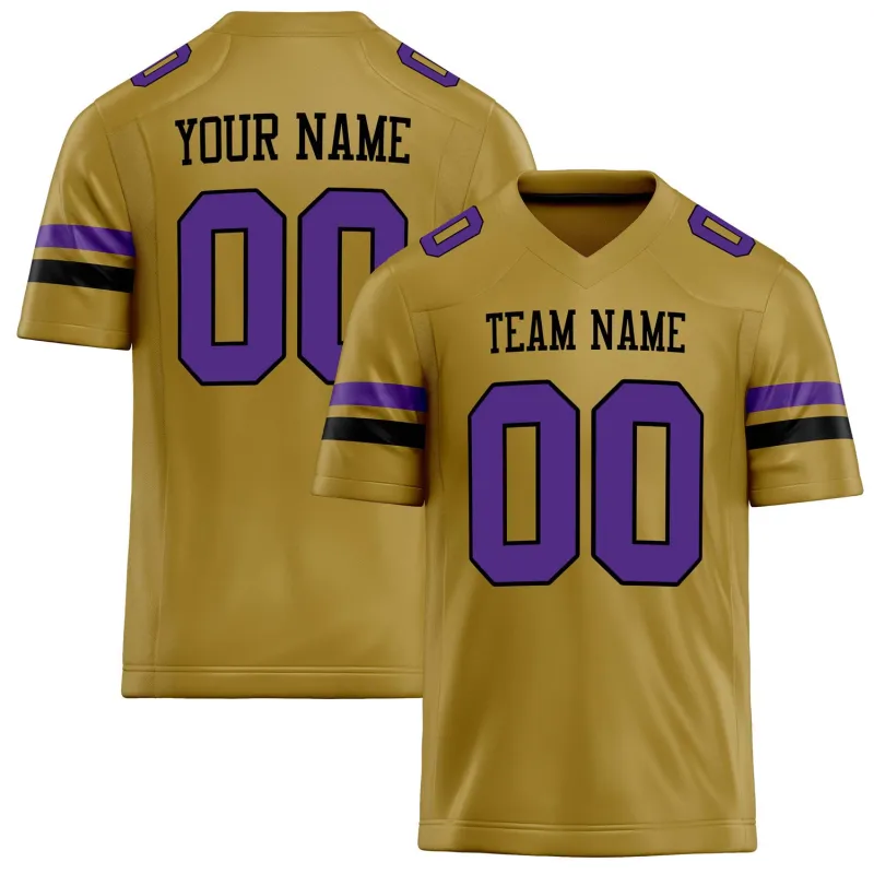 Custom Old Gold Purple Solid Colour Football Jersey sold by Tailorly