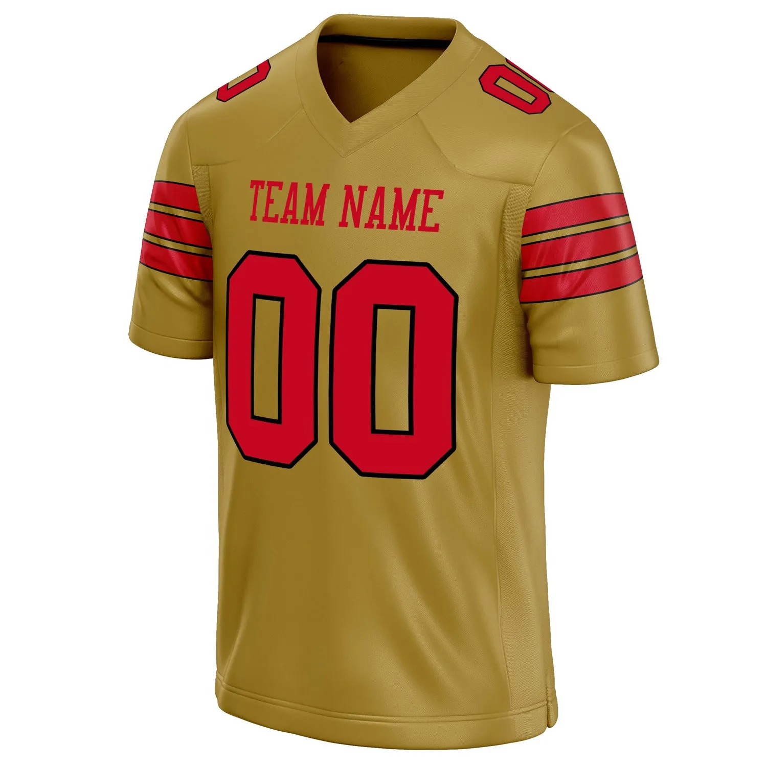 Custom Old Gold red Solid Colour Football Jersey sold by Tailorly product image thumbnail 3