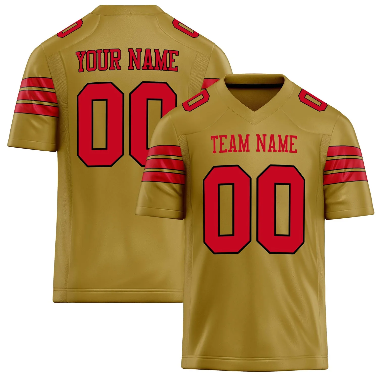 Custom Old Gold red Solid Colour Football Jersey sold by Tailorly