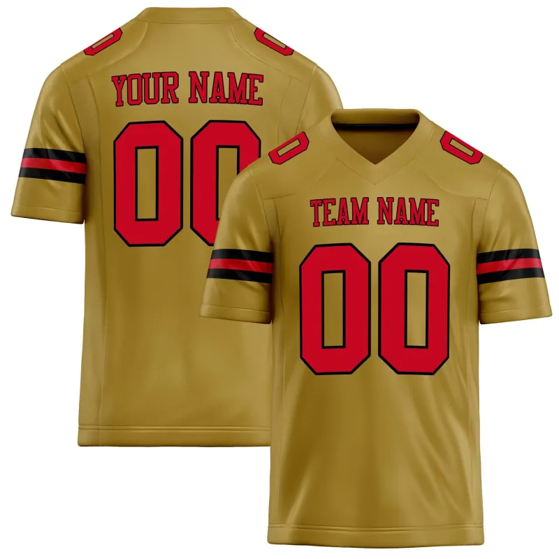 Custom Old Gold red Solid Colour Football Jersey sold by Tailorly