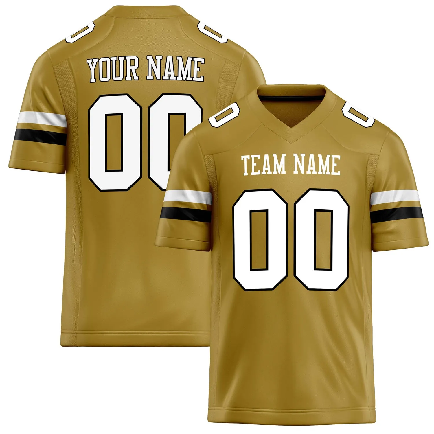 Custom Old Gold White Solid Colour Football Jersey sold by Tailorly