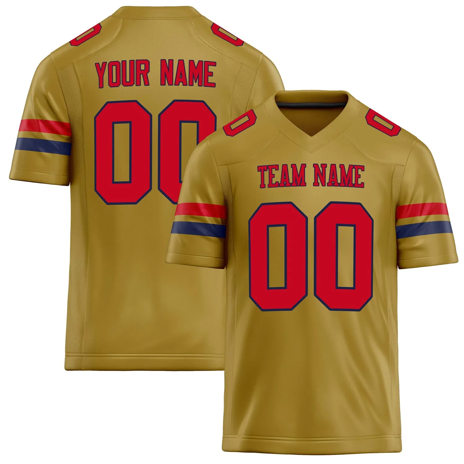 Custom Old Gold red Solid Colour Football Jersey sold by Tailorly